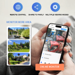 HY-D001-WF-6MP AI Соларна Камера с Двойна Леща и Улично Осветление  ( APP:V380PRO ) 180W