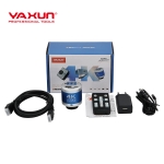 YAXUN YX-AK45+ Монитор/ 4K камера Професионален тринокулярен микроскоп с LED осветление