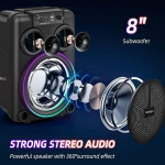 Караоке тонколона инча TTD-817 8\" | 10W, LED RGB, Микрофон