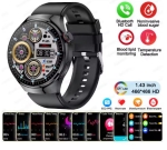 MK27 Смарт часовник 3 Каишки GT4 Bluetooth 47мм - Черен