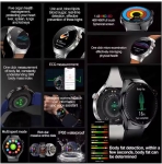 MK53 Смарт часовник 3 Каишки GT4 Bluetooth 47мм - Черен