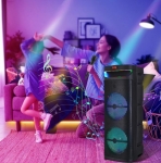 Караоке тонколона инча CH-1021 10\"x2 | 40W, LED RGB, Микрофон