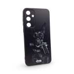 Шарен Кейс TP-40 за iPhone 16E (покриващ камерата) - Черно Куче