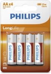 9466 Батерии Philips Zinc Chloride LongLife AA 4-blister