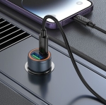 HOCO Z57A Зарядно за кола USB+USB-C PD30W + QC3.0 30W - Type-C към Lightning