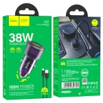 HOCO Z52 Зарядно за кола USB+USB-C PD20W + QC3.0 38W - USB към Type-C