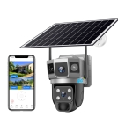 IP Соларна Камера HY-DS022 WIFI 6MP 1080P ( APP:V380PRO ) HD 360 градуса с микрофон и високоговорител и LED светлина