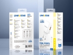 Link★Star TC-9 3.0A Бързозаряден USB Адаптер 220V с Lightning кабел - Бял