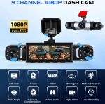 Y108 4-канален видеорегистратор 1080P – 360° Dashcam с GPS, 4 камери, 3.16\" дисплей, нощно виждане