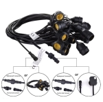 9038 10БР. IP44 Водоустойчиви соларни висящи LED гирлянди S14 филаментни крушки, 6.5 метра, автоматично включване, дистанционно, солар