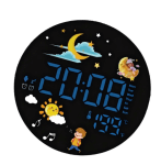 Дигитален часовник / аларма термометър Хигрометър 30cm - RS-2717 - Черно Зелен