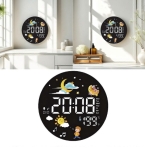 Дигитален часовник / аларма термометър Хигрометър 30cm - RS-2717 - Черно Син