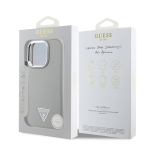 2788 GUESS HC MAGSAFE GRAINED PU TRIANGLE LOGO BEIGE IP16 PRO MAX