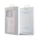 8115 GUESS HC MAGSAFE SAFFIANO PEONY CLASSIC LOGO PINK IP16 PRO