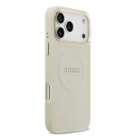 0182 GUESS HC MAGSAFE PU W/ PEONY HOT STAMP BEIGE IP17 PRO MAX