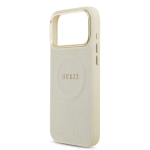 0182 GUESS HC MAGSAFE PU W/ PEONY HOT STAMP BEIGE IP17 PRO MAX