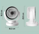 Презареждащ се вентилатор YH-169 3-степенен с 5000mAh батерия - Бял