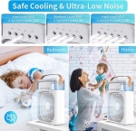 FAN5 Преносим Охлаждащ Вентилатор , LED Осветление – Мини Климатик с Овлажнител и Леден Въздушен Поток