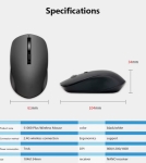 JEDEL WD156 Dual Mode Безжична Мишка – Bluetooth / 2.4G, Тиха, 300mAh Презареждаема, 1600 DPI, Сива / Черна