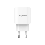 (НАРУШЕНА ОПАКОВКА) LINK★STAR TC-9 3.0A Бързозаряден USB Адаптер 220V с Type-C кабел - Бял