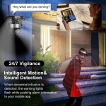 IP Камера HY-Q83D12A Wifi 6MP 1080P с 3 обектива ( APP:YOOSEE Ai ) HD 360 градуса с микрофон и високоговорител и LED светлина