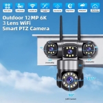 IP Камера HY-Q83D12A Wifi 6MP 1080P с 3 обектива ( APP:YOOSEE Ai ) HD 360 градуса с микрофон и високоговорител и LED светлина