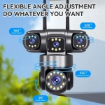 IP Камера HY-Q83D12A Wifi 6MP 1080P с 3 обектива ( APP:YOOSEE Ai ) HD 360 градуса с микрофон и високоговорител и LED светлина