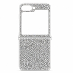 D75 Калъф с камъни за Samsung Z Flip 7 от 2 части - Бял