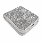 D75 Калъф с камъни за Samsung Z Flip 6 от 2 части - Бял