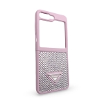 D80 Калъф с камъни за Samsung Z Flip 7 от 2 части - Розов