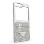 D80 Калъф с камъни за Samsung Z Flip 7 от 2 части -Сив