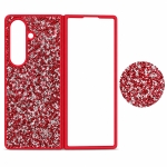 D75 Калъф с камъни за Samsung Z Fold 7 от 2 части - Червен