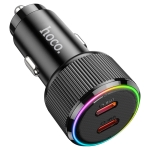 HOCO 12V “NZ14B 50W Guerrero” Черен - Адаптер с 2изх. 2хUSB-C