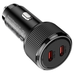 HOCO 12V “NZ14B 50W Guerrero” Черен - Адаптер с 2изх. 2хUSB-C