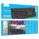 HOCO GM60 Cool Жична клавиатура USB-A – 104 клавиша, Ергономичен дизайн, Черна