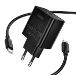 HOCO 220V N77 GaN PD45W зарядно+каб. Type-C към Type-C - Черен