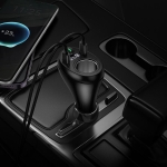 HOCO E88 FM 120W. модулатор трансмитер Запалка (2 USB изхода + 1USB-C, microSD, Bluetooth)