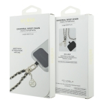 0653 GUESS HDSP PU SAFFIANO CHAIN STRAP W/ 4G CHARM BLACK