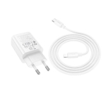 HOCO N63 Зарядно GaN USB USB-C PD30W TYPE-C към Lightning- Бял