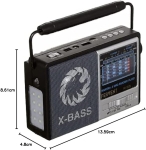 Golon FR-182U Преносимо радио с висока чувствителност, AM/FM/SW, USB, TF и LED фенер