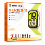 Смарт часовник CROWN XT10 Series 11 с 7 сменяеми каишки, Bluetooth разговори и магнитно зареждане
