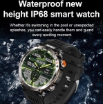 HT30 Мъжки смарт часовник  Sport 2026 – 1.7\" AMOLED дисплей, Bluetooth разговори, фенерче, 600mAh батерия, IP68 водоустойчив