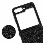 D70 Калъф с камъни за Samsung Z Flip 5 от 2 части - Черен