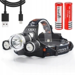 LED челник F-3 USB, 4 режима, регулируем, за риболов и работа