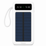 Fonemi FM-P167 (Бял)  Соларна преносима батерия с вградени кабели 10,000mAh 2.4A