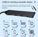 HUB SX-36 4в1 USB към 4 X USB - Черен