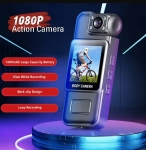 Мини Body Camera 1080P HD  L8 – Камера с въртящ се на 180° обектив, нощно виждане, дисплей и клипс за дрехи