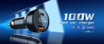 LDNIO C101 Зарядно за кола 100W USB-C към USB-C – Dual USB-C, QC4+, LED дисплей