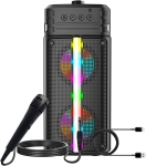 ZQS4242 Подвижна Караоке 2x4\'\' Sing-e 10W тонколона+ 1 Жичен Микрофон