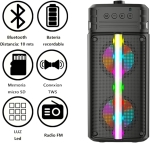 ZQS4242 Подвижна Караоке 2x4\'\' Sing-e 10W тонколона+ 1 Жичен Микрофон